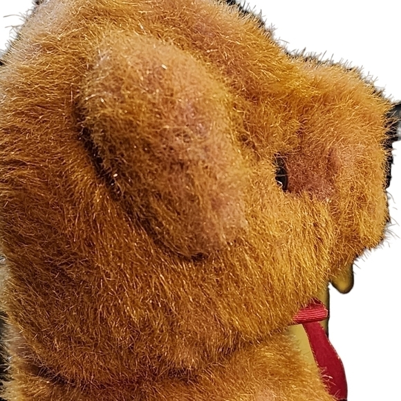 Vtg 1999 Taffybeary TY pinkish purple 14" bear with brown tips big nose unique - Picture 8 of 13